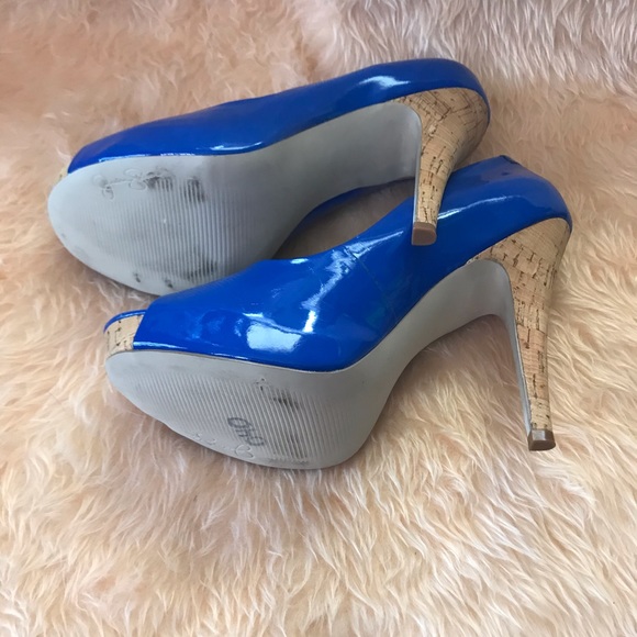 Jessica Simpson Open Toe Blue Heels - Picture 11 of 13